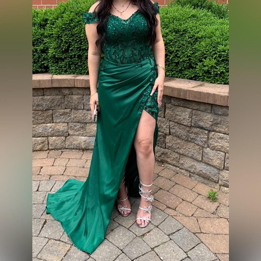 Ladivine Emerald Formal Corset Dress
